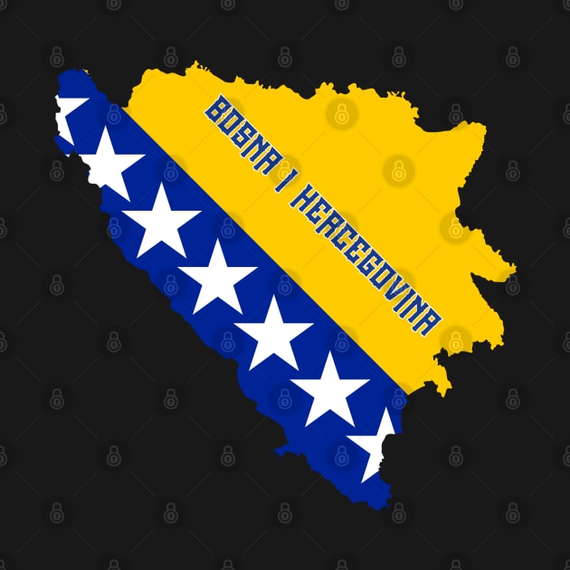 Bosnia & Herzegovina flag and map by Travellers