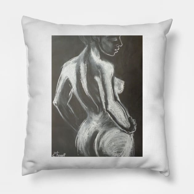 Graceful Back - Female Nude Pillow by CarmenT