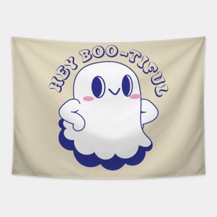 A cute little ghost saying "Hi Boo-tiful" to you Tapestry