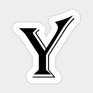 Black letter Y in vintage style Magnet