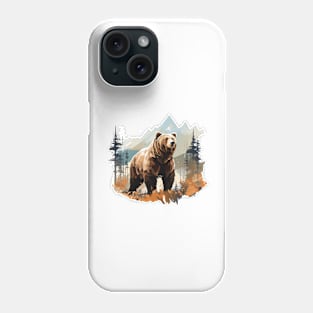 Watercolor Grizzly Bear Phone Case