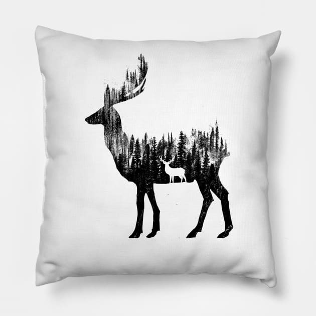 Nature Deer Pillow by barmalisiRTB
