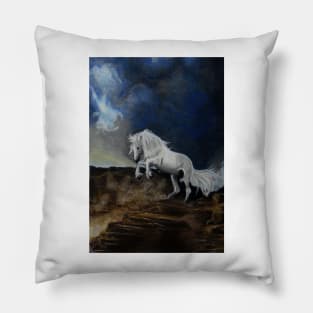 wild and white horse Pillow