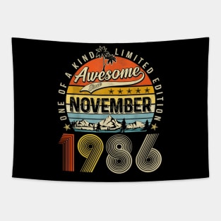 Awesome Since November 1986 Vintage 37th Birthday Tapestry