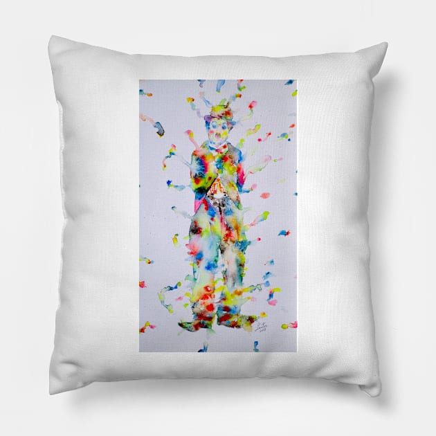 CHARLIE CHAPLIN watercolor portrait .1 Pillow by lautir