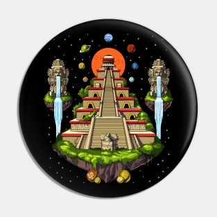 Space Aztec Pyramid Pin