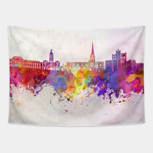 Chesterfield skyline in watercolor background Tapestry
