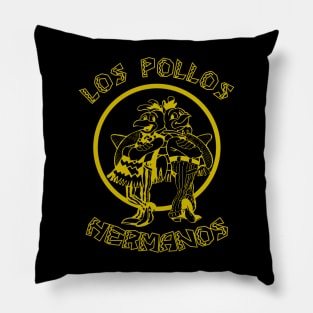 Los Pollos Hermanos Vintage Gold Yellow Drawing Pillow