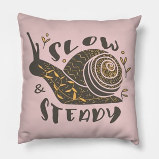 slow snail Pillow