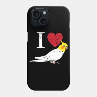 I heart cockatiel - I love lutino cockatiel Phone Case