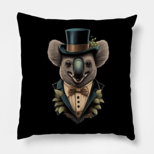 Koala with top hat Pillow