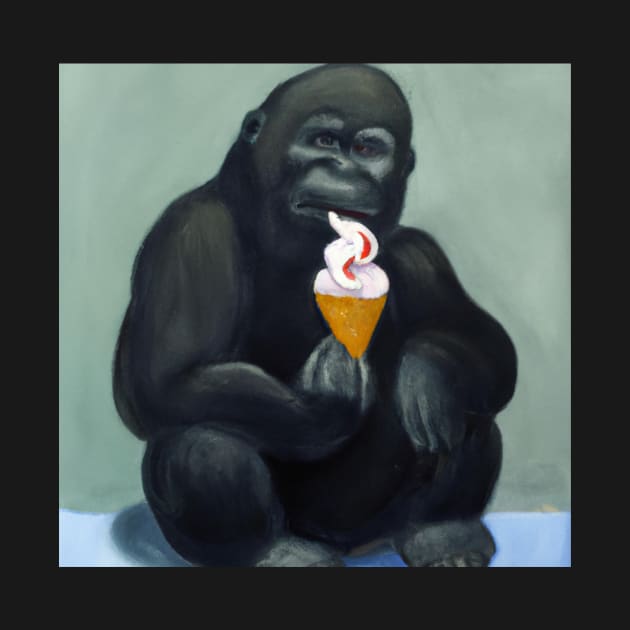 Gorilla eating ice cream by DadOfMo Designs