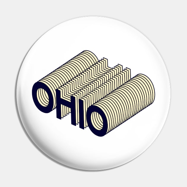 Ohio - Pop Art Text Pin by ArticaDesign