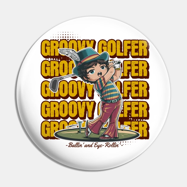 Groovy Golfer Kid- Golfer Day Pin by TaansCreation 