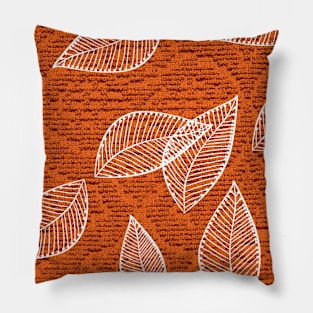 Retro Orange Leaves Pillow