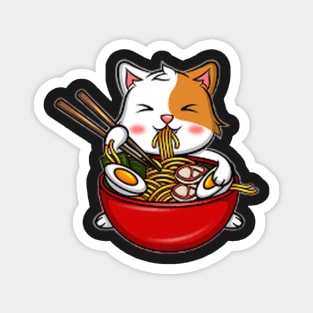 Cat eating spaghetti Magnet