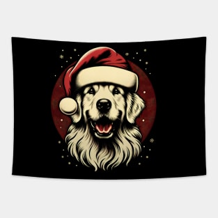 Santa's Furry Helper: Golden Retriever Christmas Sweatshirt Tapestry