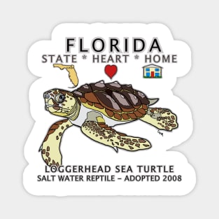 Florida - Loggerhead Sea Turtle - State, Heart, Home - State Symbols Magnet