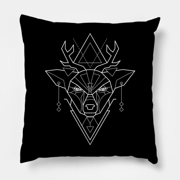 Deer Sacred Geometry Pillow by jdmart