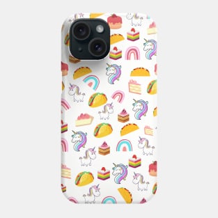 Tacos and Unicorn Mask, Tacos Deess Mask, Unicorn Mask. Phone Case