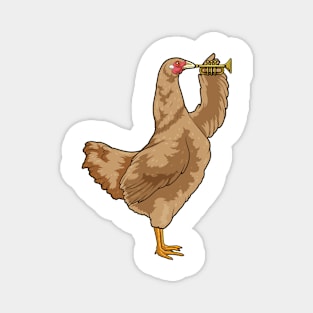 Chicken Musician Trumpet Music Magnet