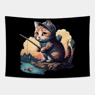 Cat fishing Tapestry