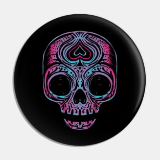 Sugar Skull - Pink Blue Pin