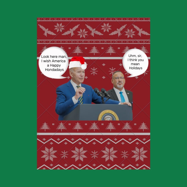 Happy Holidays Ugly Christmas Sweater by DadOfMo Designs