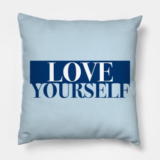 Love Yourself (Light Blue Background) Pillow