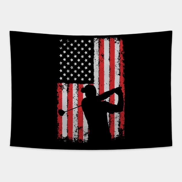 USA & Golf Flag Tapestry by golf365