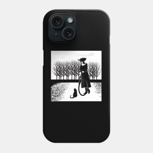 cat cycle monochrome Phone Case