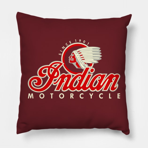 Indian Motorcycle Logo Pillow by funkymonkeytees