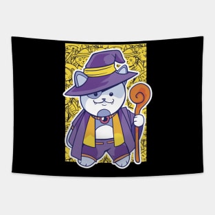 D&D Wizard Class Kawaii Cat Tapestry