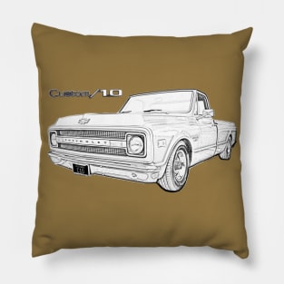 1970 Chevrolet C10 Pickup Truck Pillow