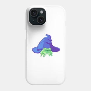 Green Frog Witch Familiar- Frog and Witch Hat Phone Case