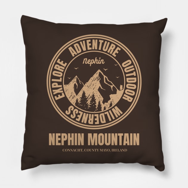 Mountain Hike In Nephin Ireland, Hiker’s HikingTrails Pillow by Eire