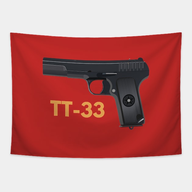 Soviet WW2 Pistol Tokarev TT-33 Tapestry by NorseTech