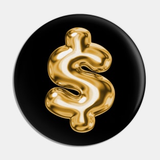 Golden Dollar Sign $ Pin