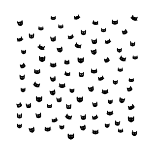 Black Cat Pattern T-Shirt