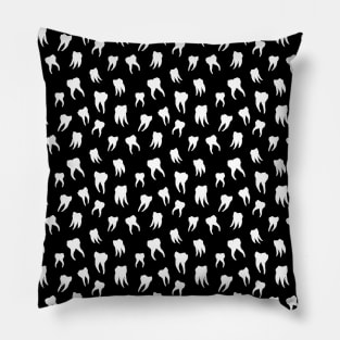 Wisdom Teeth Pattern White Pillow