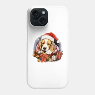 Lazy Beagle Dog at Christmas Phone Case