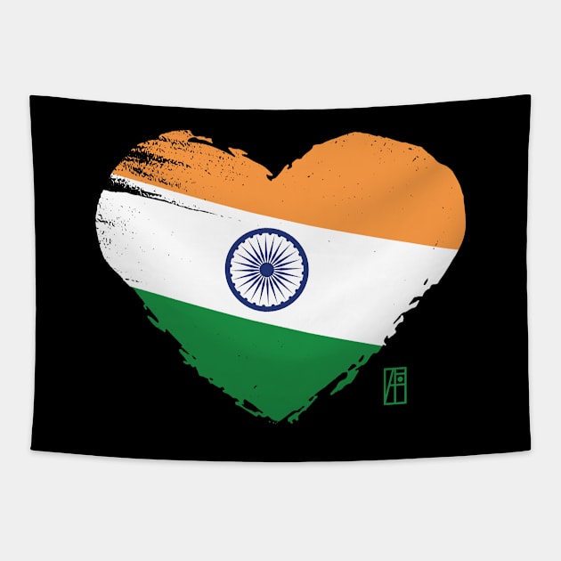 I love my country. I love India. I am a patriot. In my heart, there is always the flag of India. Tapestry by ArtProjectShop