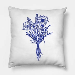 Fleurs bleues Pillow