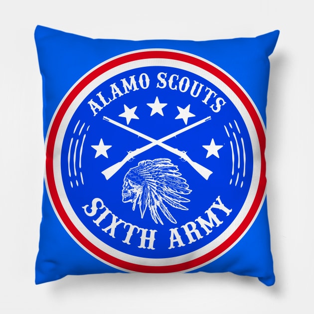 ALAMO SCOUTS 6TH ARMY LOGO DESIGN Pillow by theanomalius_merch