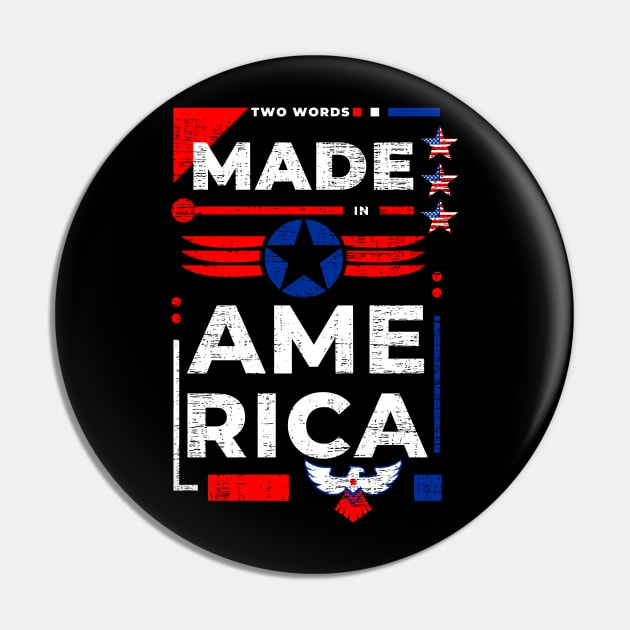 Two words made in America Pin by Myartstor 