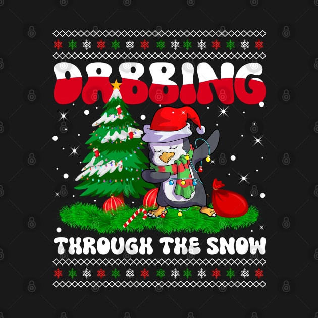 Dabbing Through The Snow Penguin Dab Dance Christmas Lights by wonderws