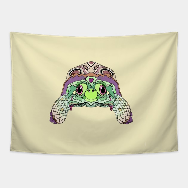 Happy Tortoise in Pastels Tapestry by Persnickety Dirigible