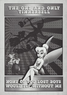 Too fly tinkerbell BW Magnet