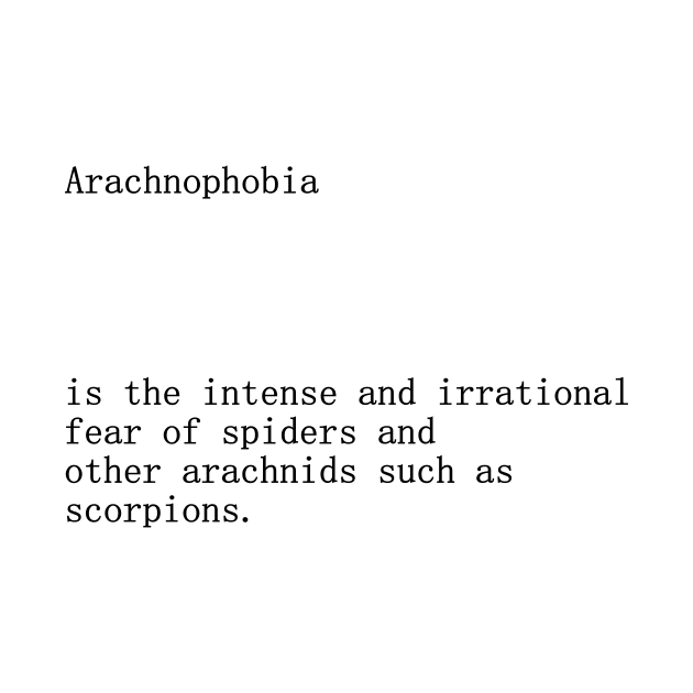 Arachnophobia definition title by Demonic cute cat