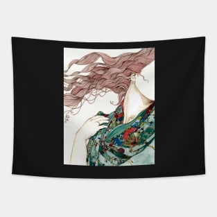 Her green scarf Tapestry